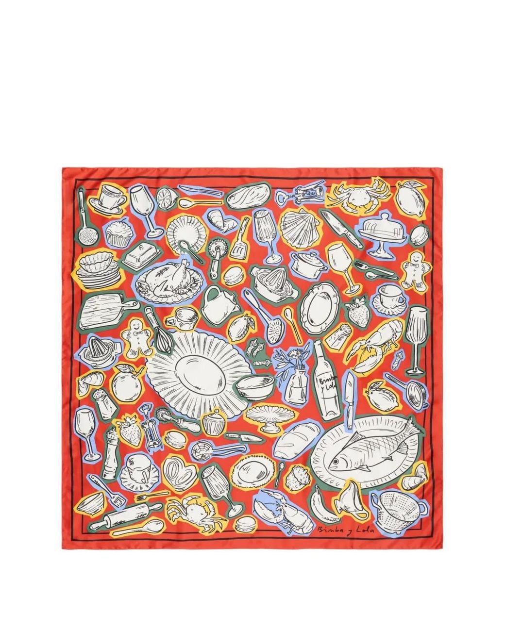 Bimba Y Lola Red Food Scarf