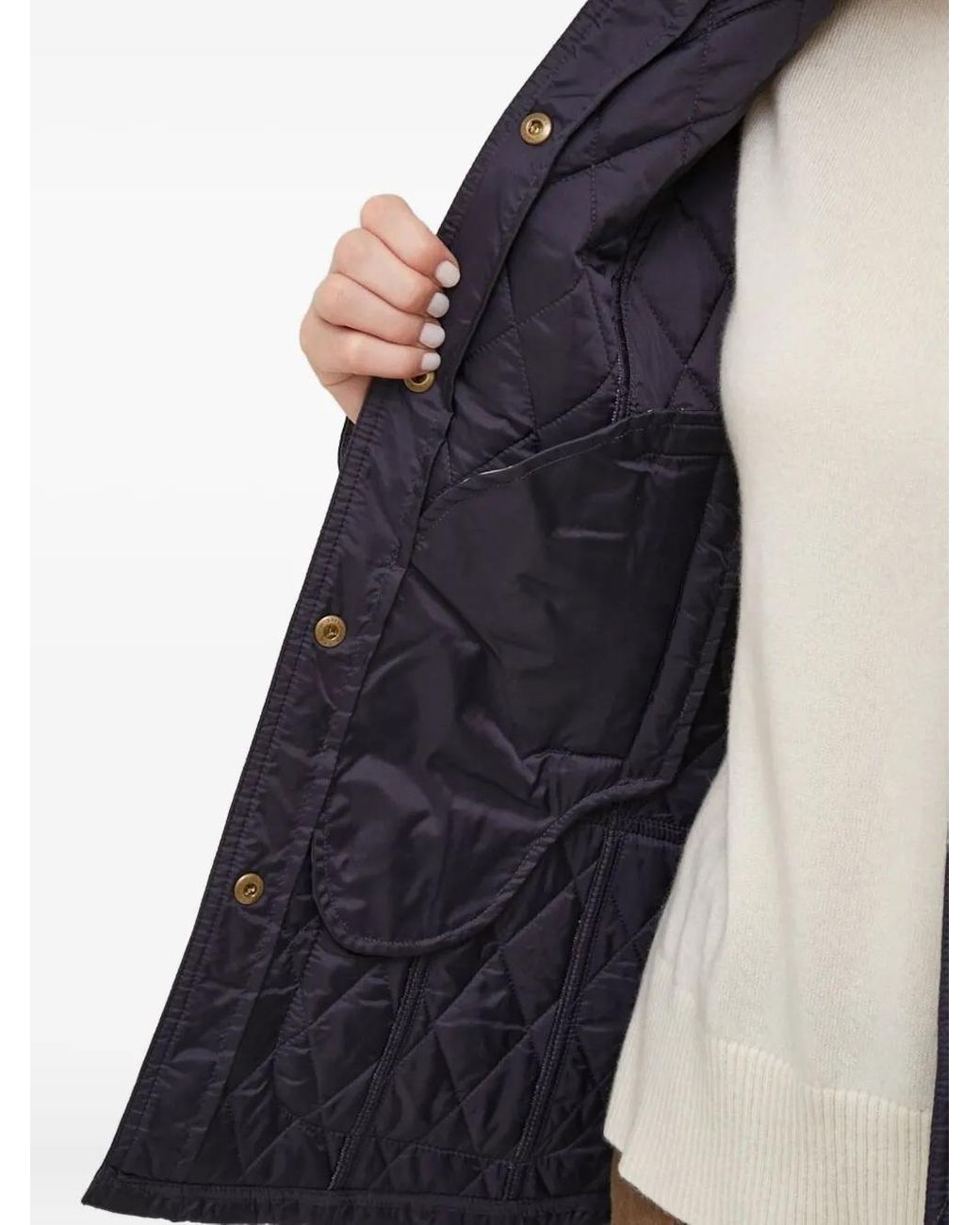 Barbour Blue Quilted Diamond-Pattern Jacket
