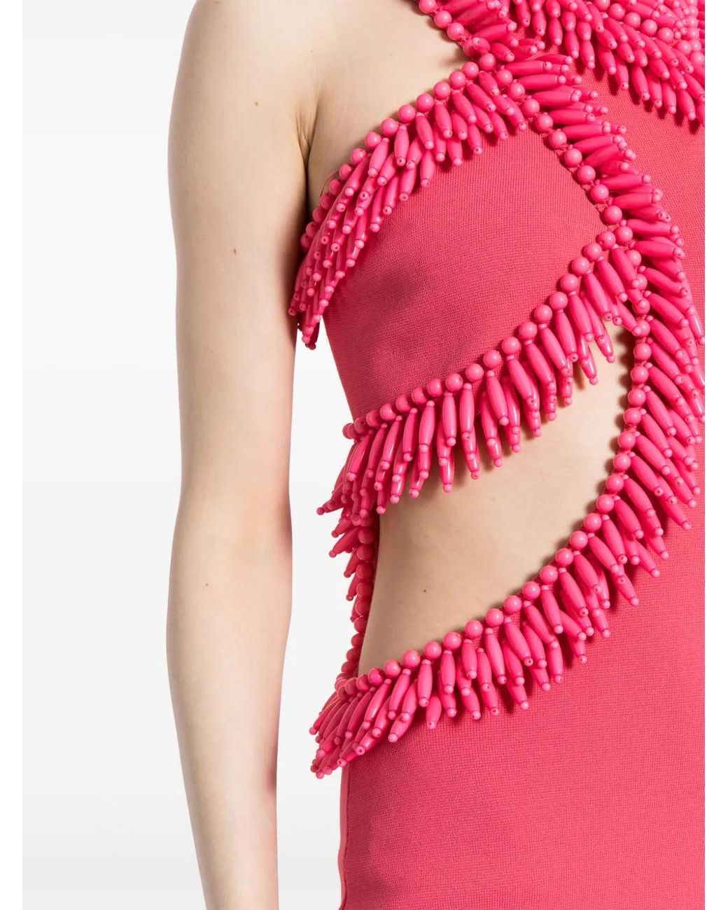 Cult Gaia Pink Embellished Ervin Mini Dress