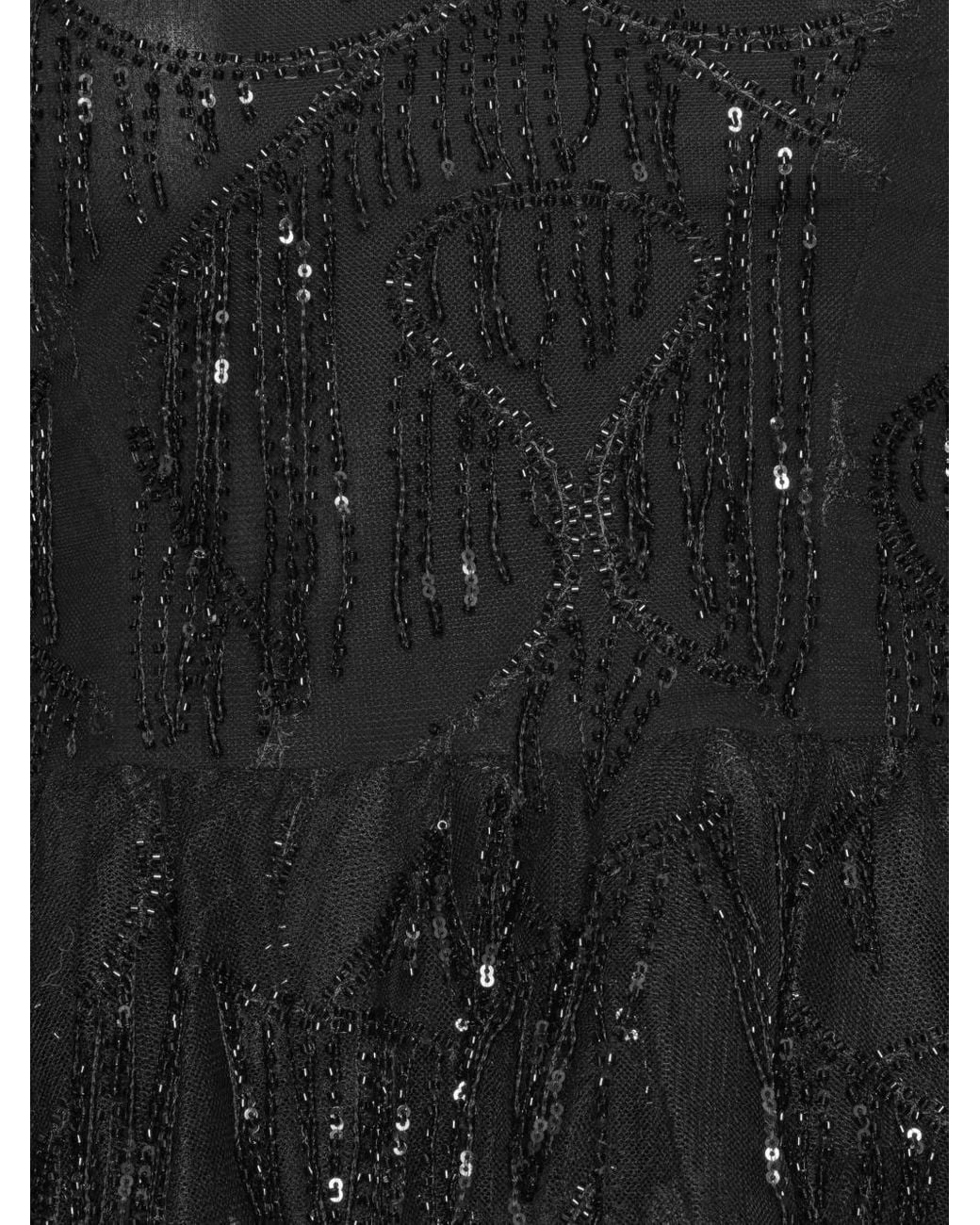 ROTATE BIRGER CHRISTENSEN Black Sequin-Embellished Peplum Top