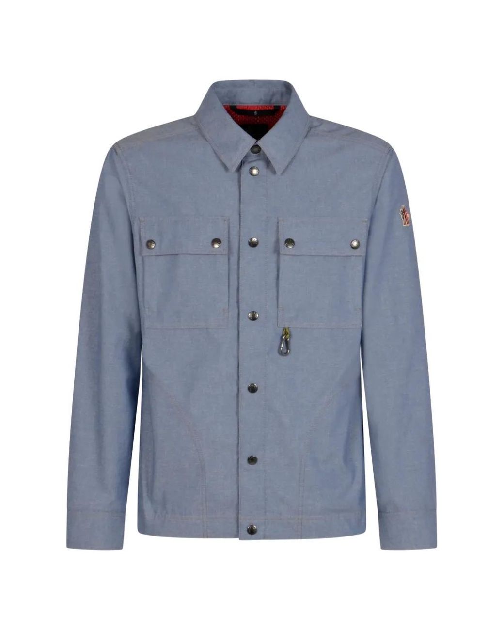 Moncler Blue Chambray Long Sleeve Shirt for men