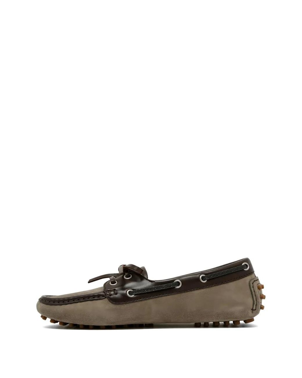 Brunello Cucinelli Multicolor Lace-Up Suede Boat Shoes