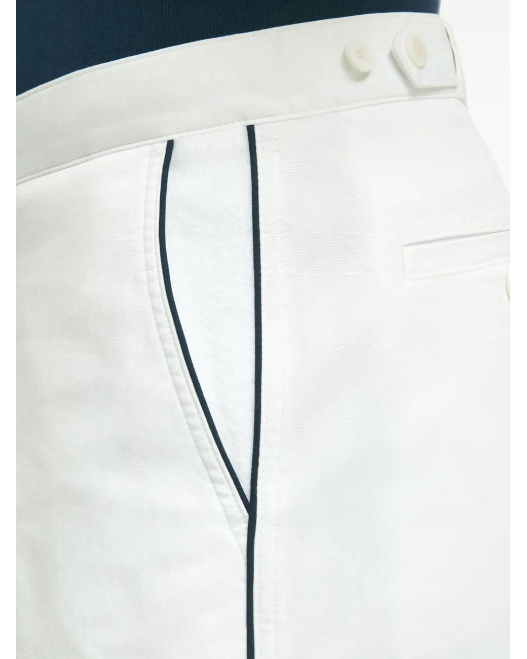Brooks Brothers White Side-Piping Tennis Shorts for men