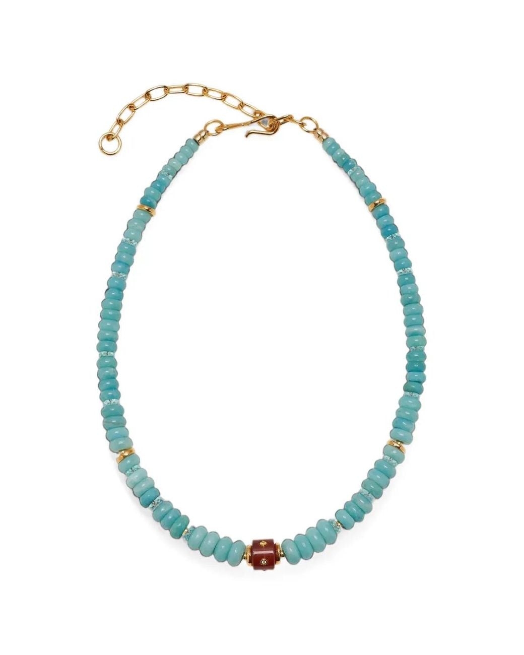 Lizzie Fortunato Blue Hidden Stone Beaded Necklace