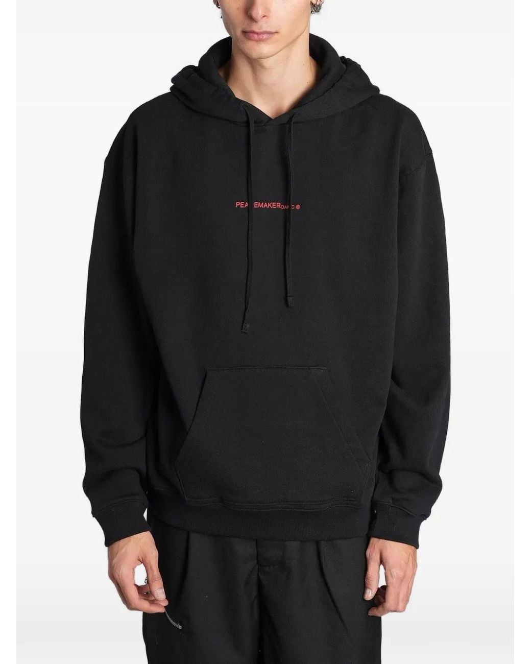 Peacemaker Oamc Black Hoodie Peacemaker À Imprimé Graphique for men