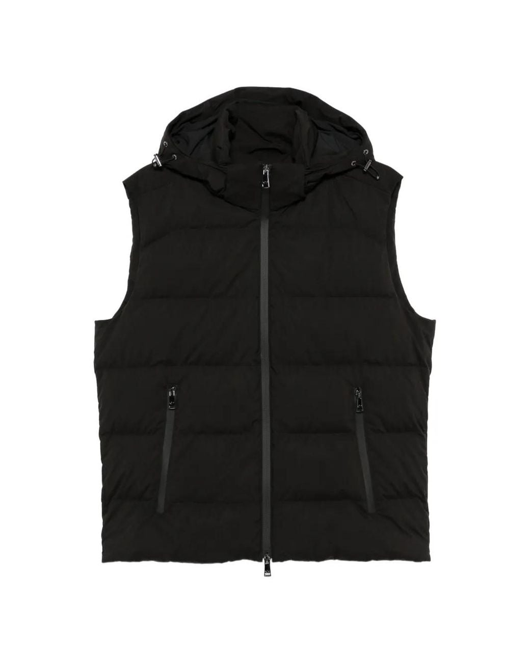 Paul & Shark Black Doudoune Sans Manches À Capuche for men
