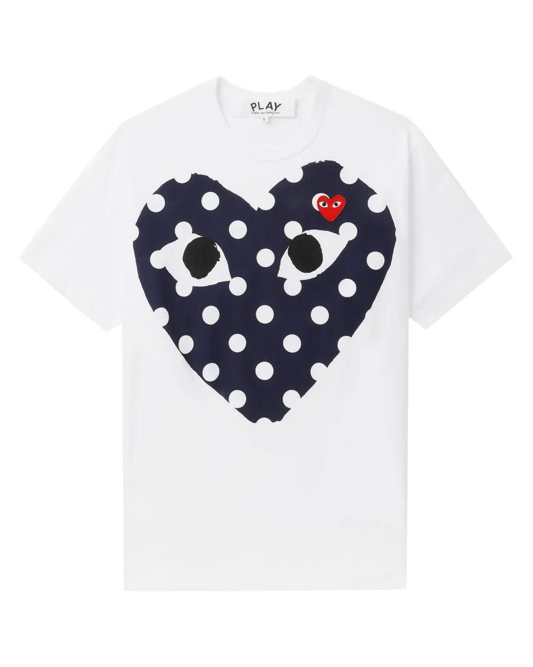COMME DES GARÇONS PLAY Blue Heart-Print Cotton T-Shirt