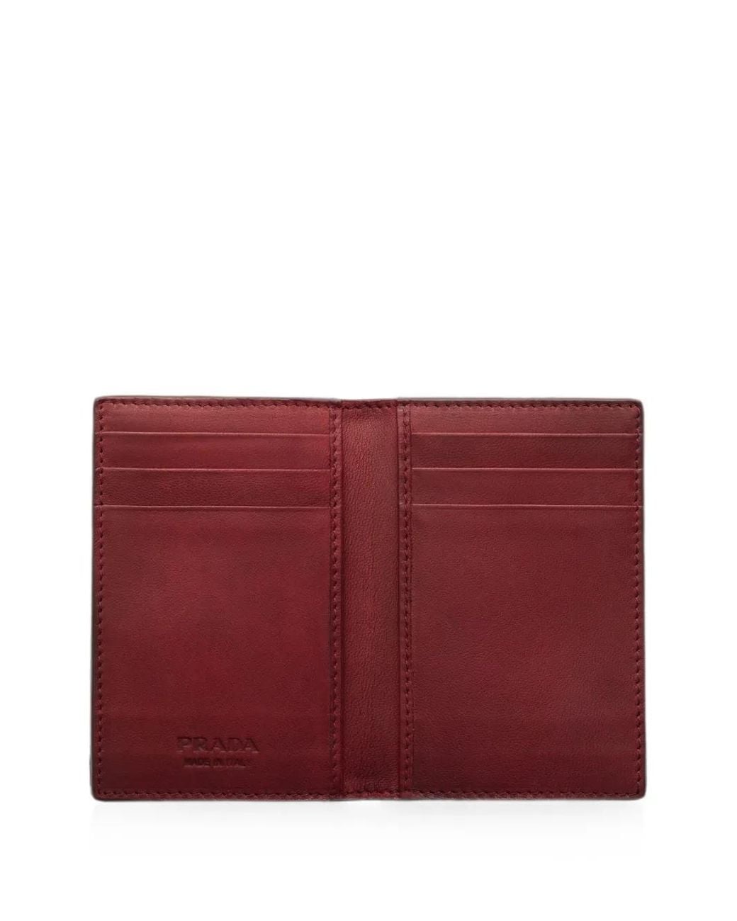 Prada Purple Antiqued Leather Card Holder for men