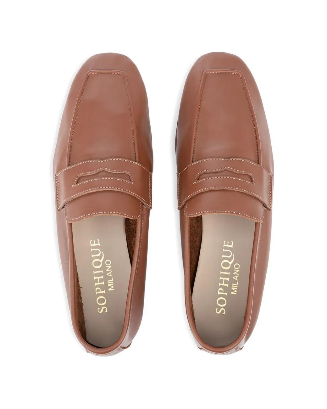 SOPHIQUE Brown Essenziale Leather Loafers