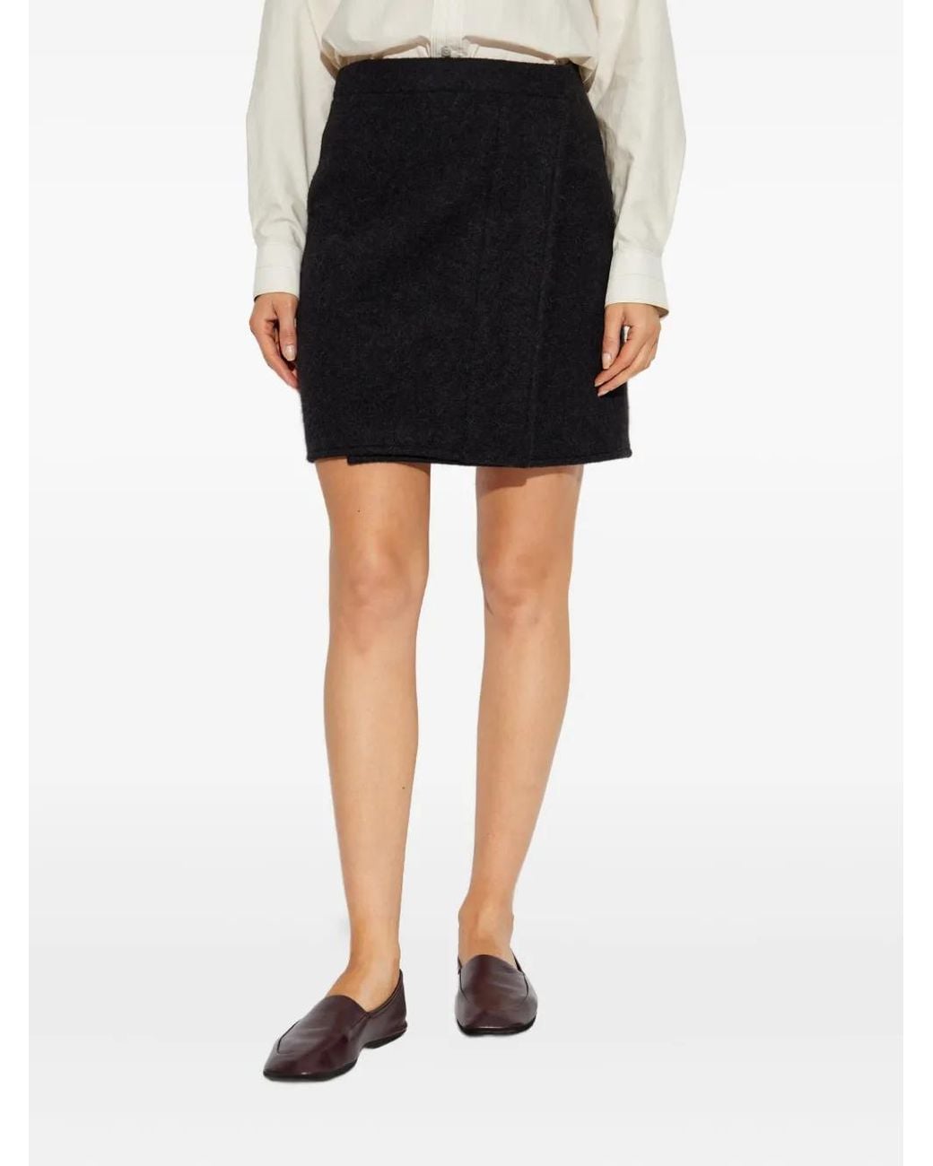 Lemaire Black Wrap Mini Skirt