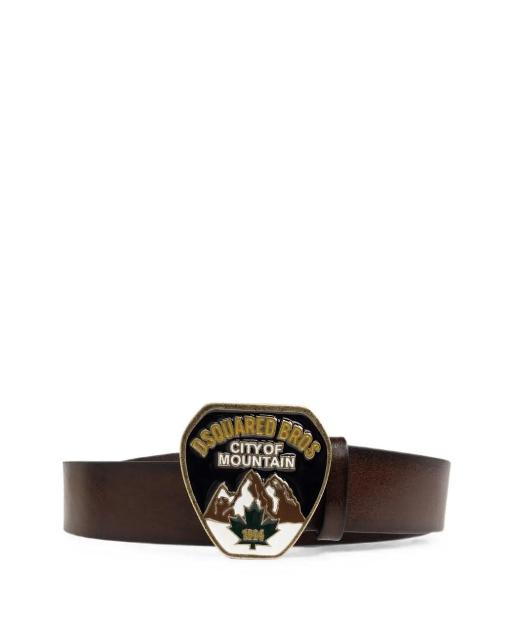 DSquared² Brown Ceinture En Cuir À Plaque Logo for men