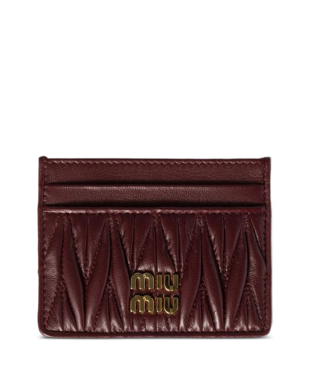 Miu Miu Purple Matelassé Leather Cardholder