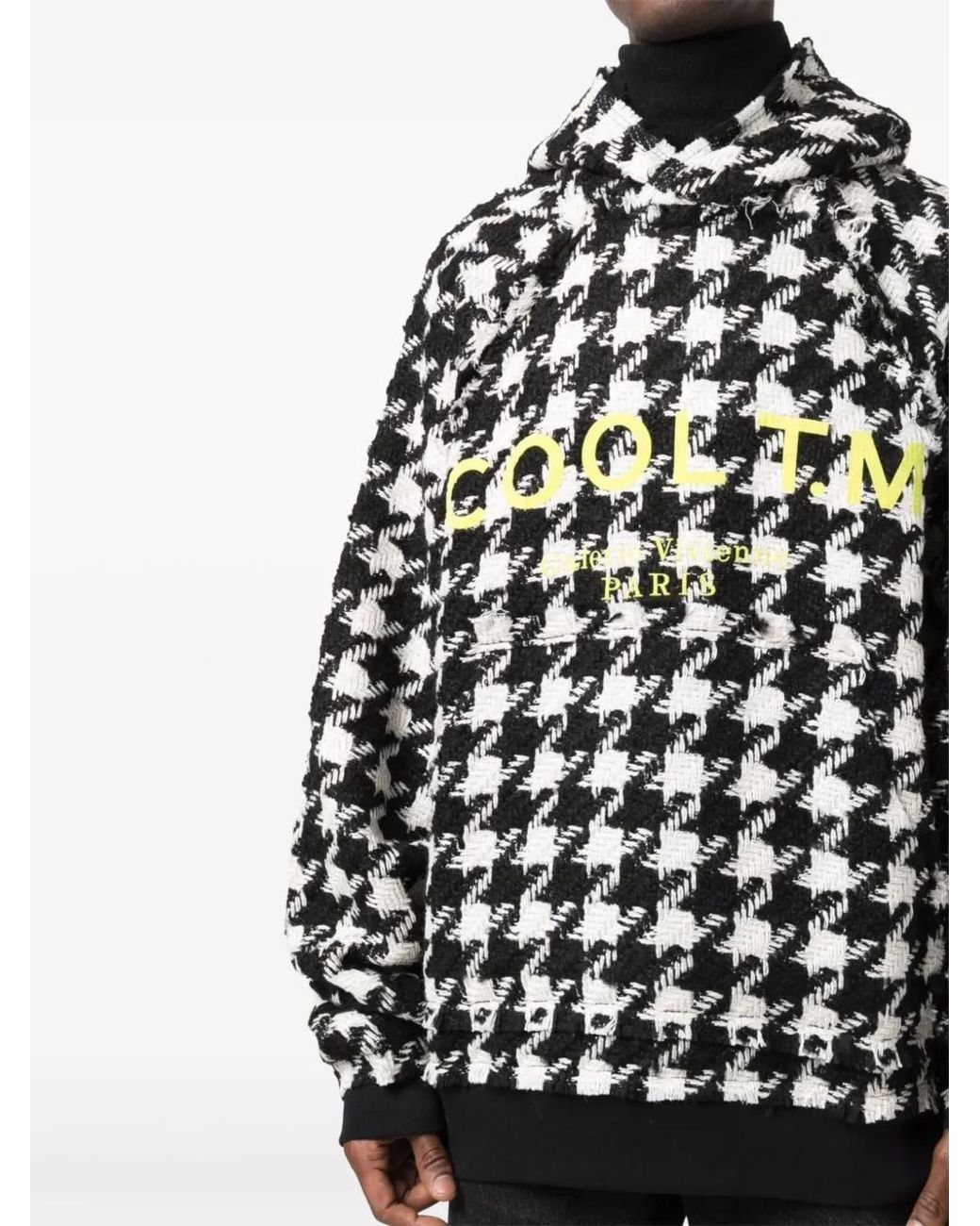 COOL T.M Black Houndstooth Hoodie for men