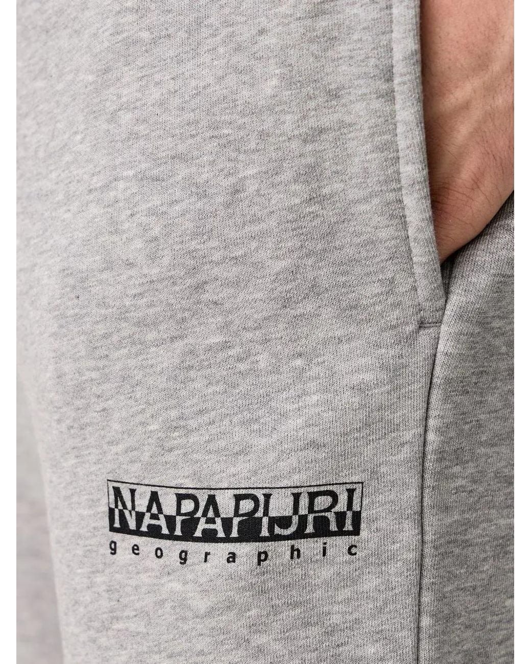 Napapijri Gray Gori Logo-Print Track Pants for men