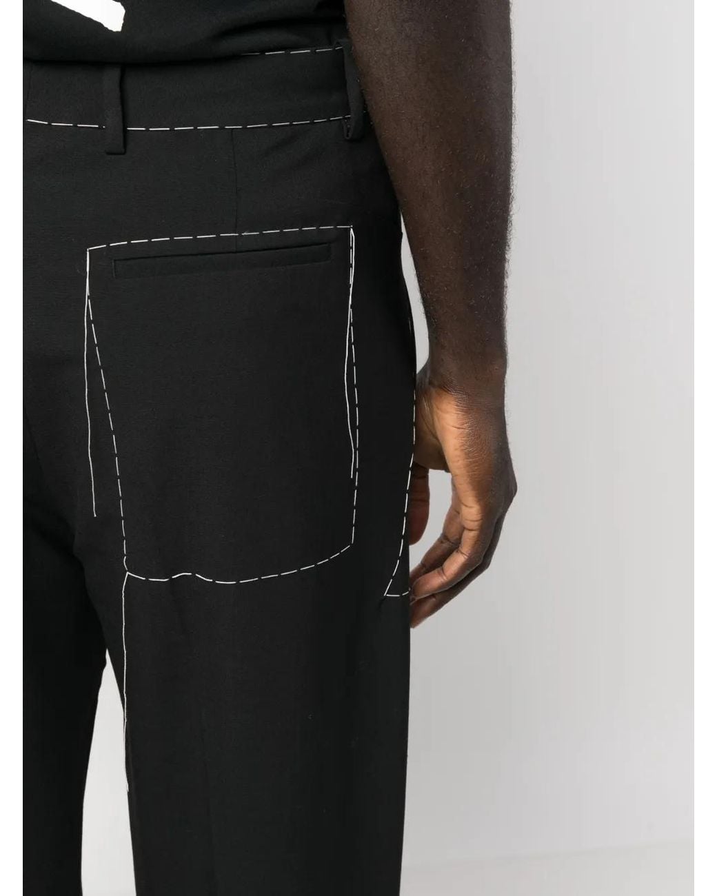 Off-White c/o Virgil Abloh Black Stitch Tailored Trousers for men
