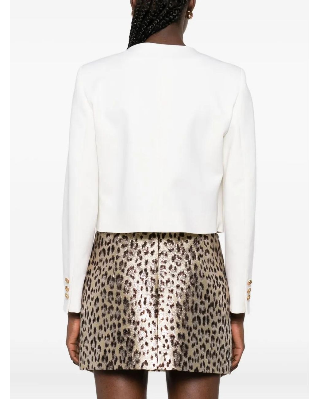 P.A.R.O.S.H. White Buttoned Flap-Pockets Jacket