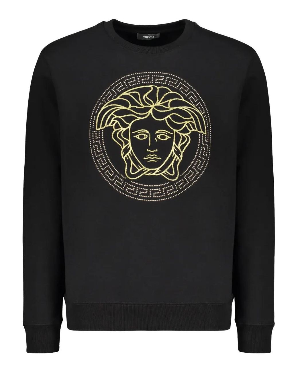 Versace Black Cotton Sweatshirt for men