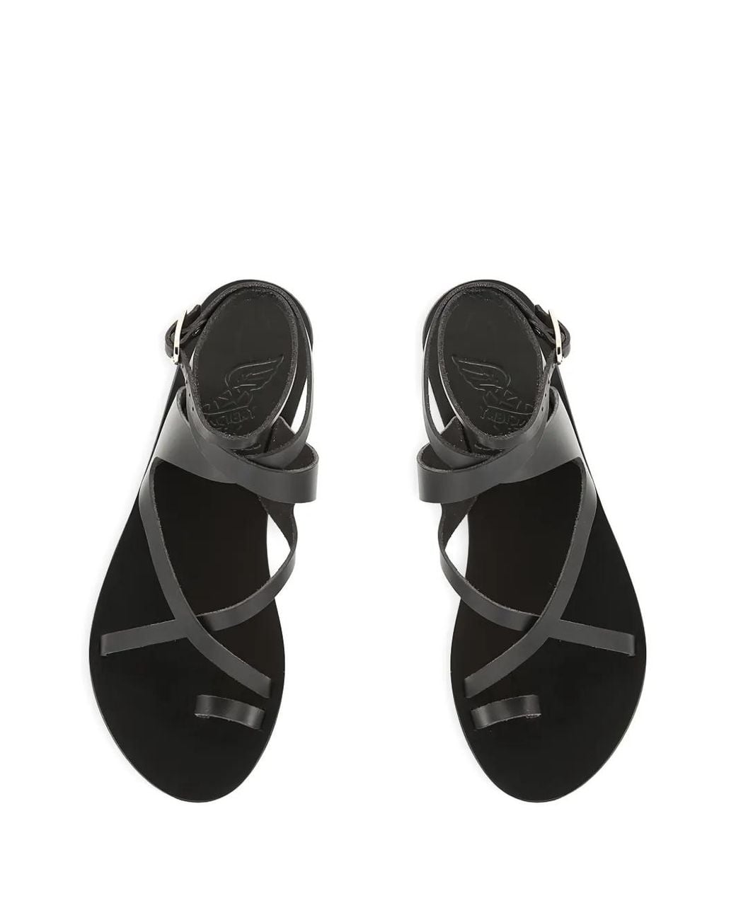 Ancient Greek Sandals White Demi Leather Flat Sandals
