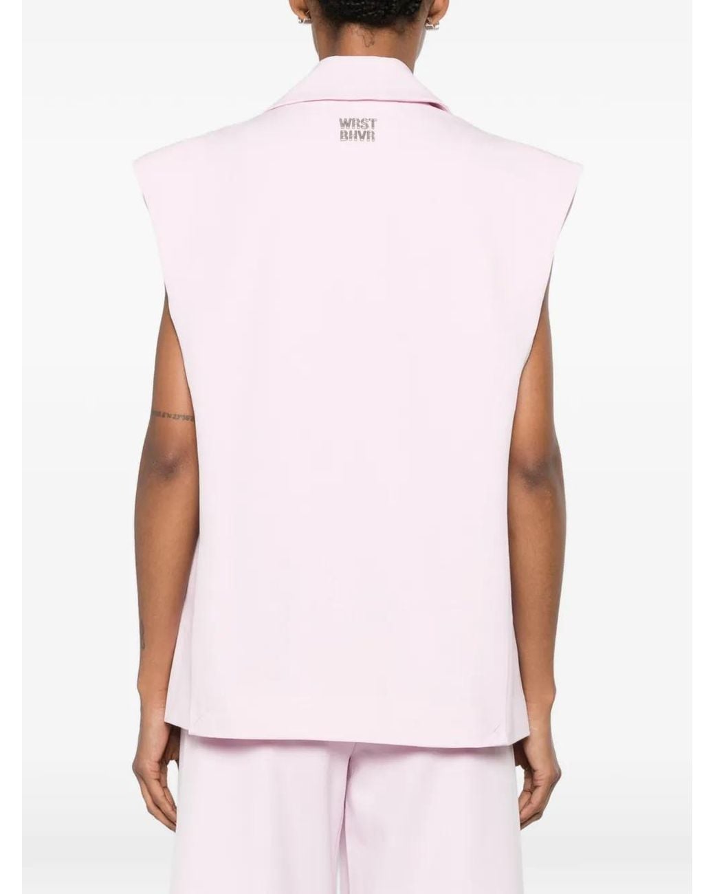 WRSTBHVR Pink Haut Ceinturé Sans Manches