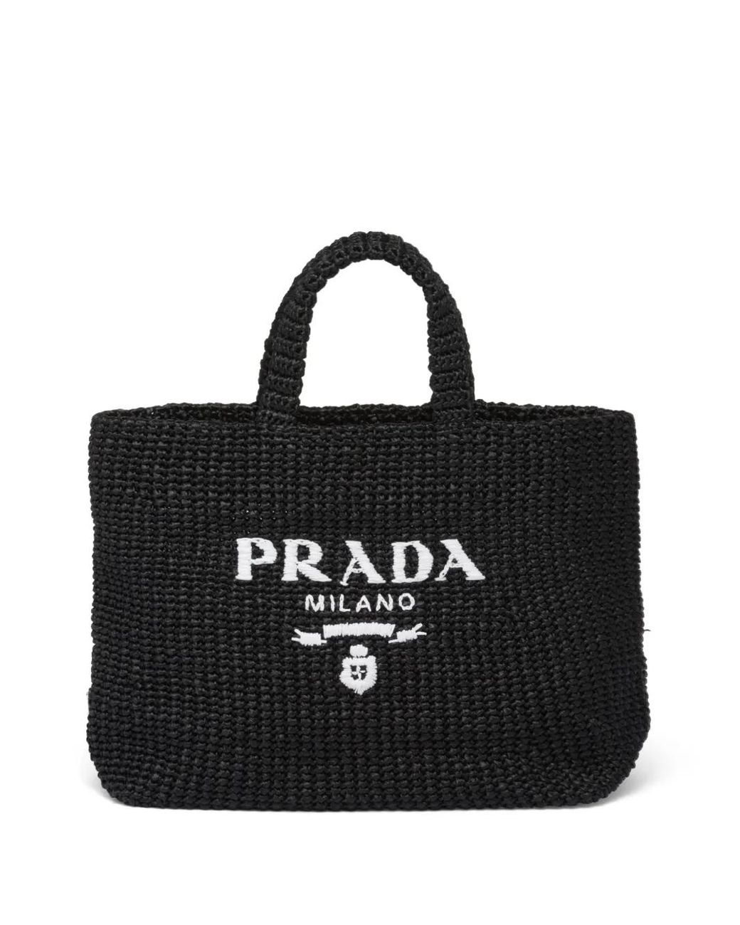 Prada Black Gehäkelter Tote Bag