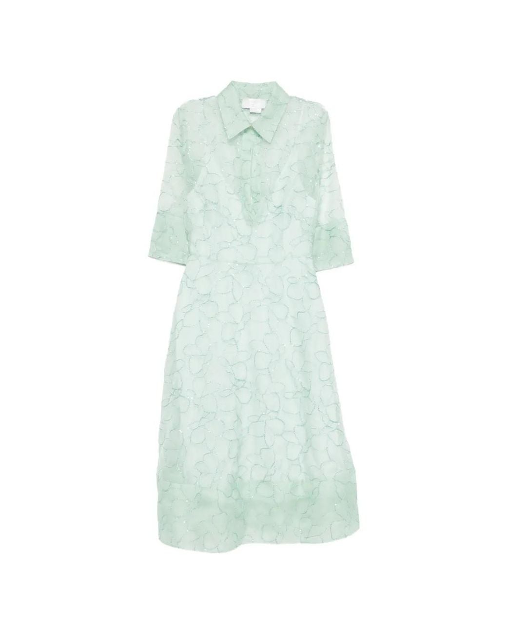 Genny Green Robe Brodée De Sequins À Fleurs