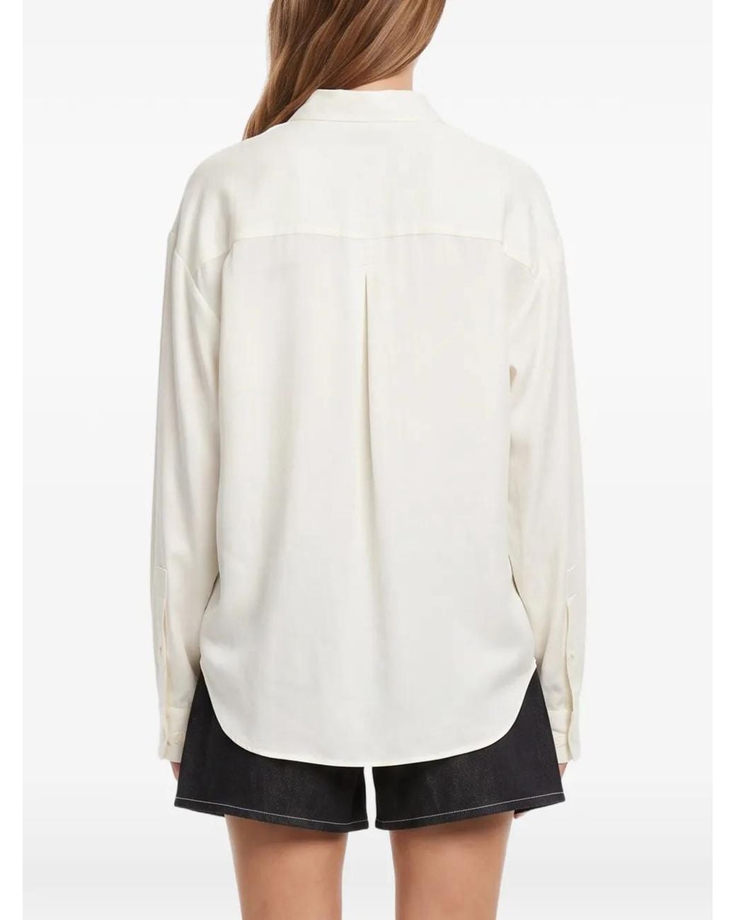 Entire studios White Mandarin-Collar Long-Sleeve Shirt