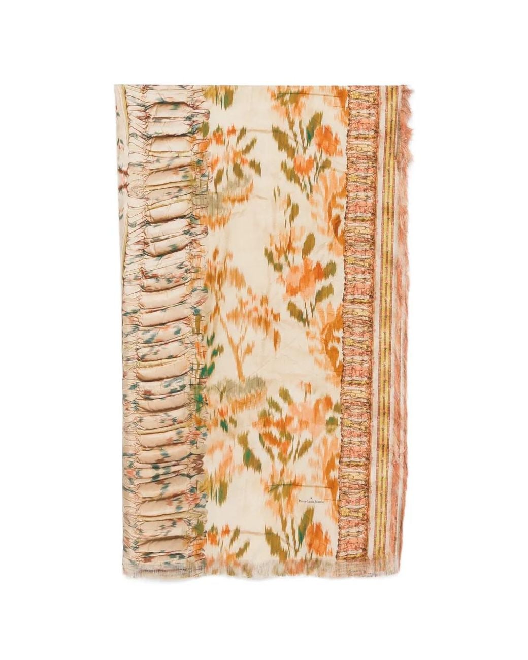 Pierre Louis Mascia Metallic Floral-Jacquard Frayed Scarf