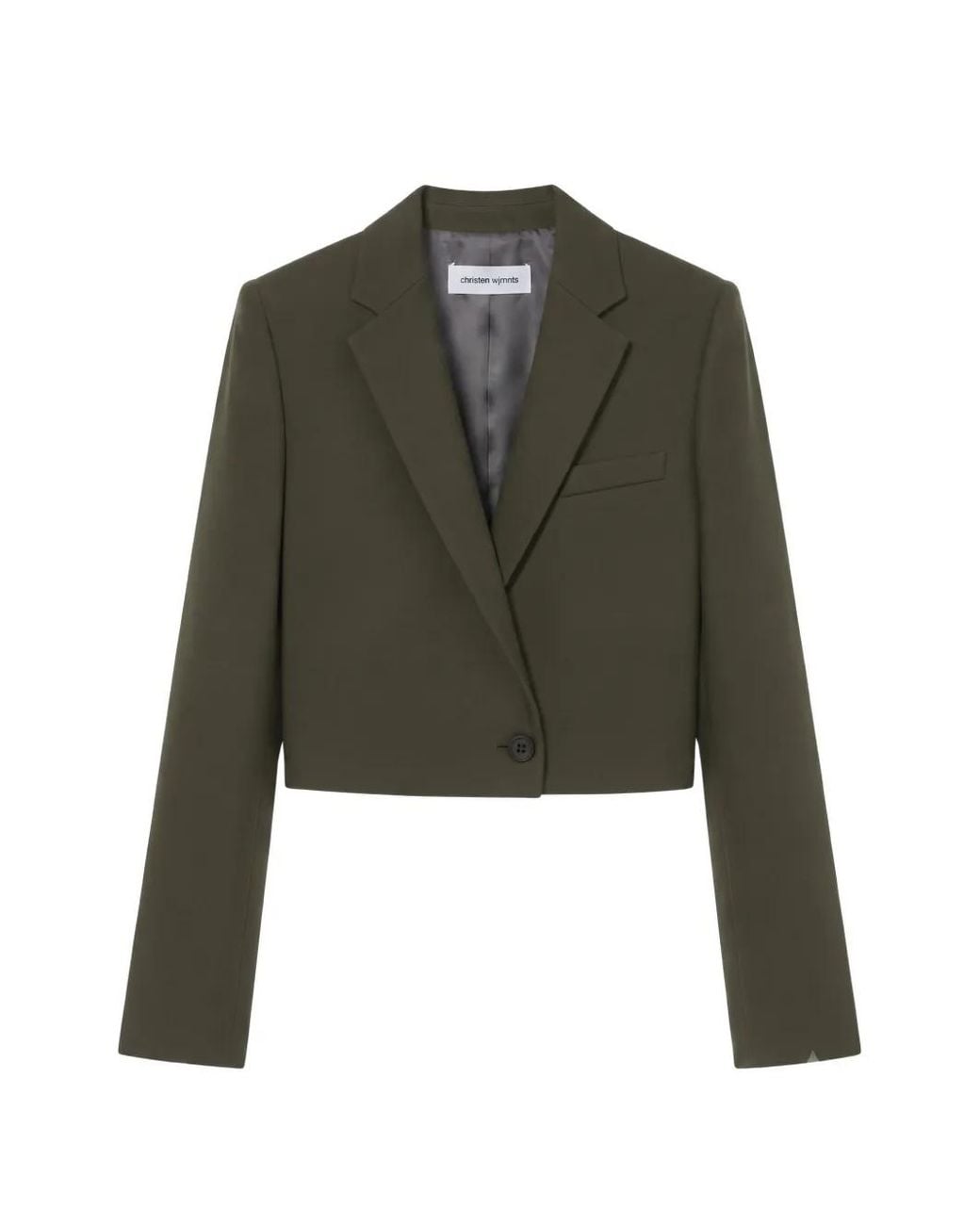Christian Wijnants Green Cropped Notched-Lapels Blazer
