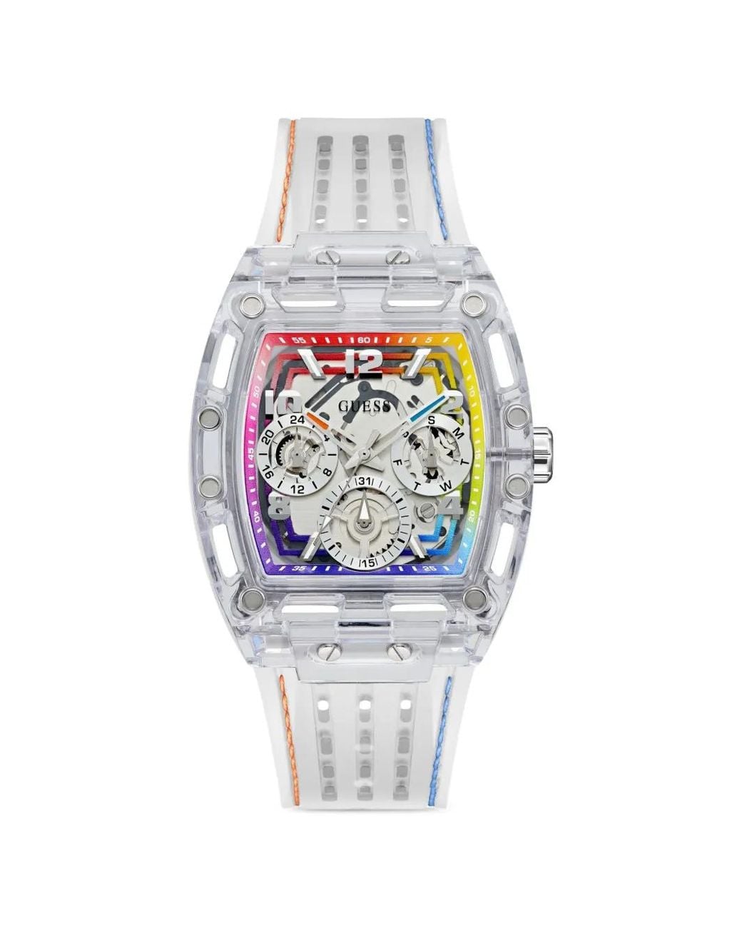 Guess White Pride Limited Edition Clear Analog Watch for men