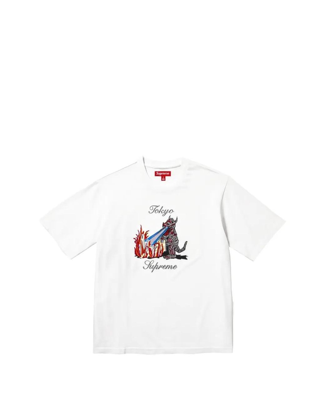 Supreme White Monster-Embroidered T-Shirt for men