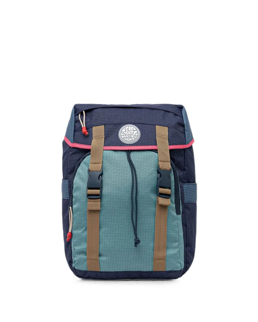 Rip Curl Blue 12L Buckle-Fastening Grid-Pattern Backpack