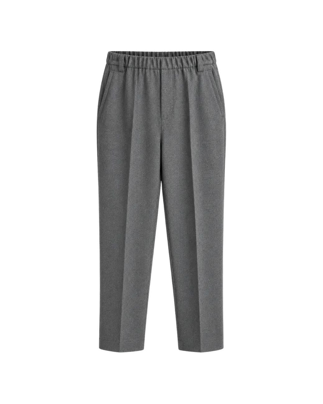 Weekend by Maxmara Gray Elasticated-Waistband Tailored Trousers