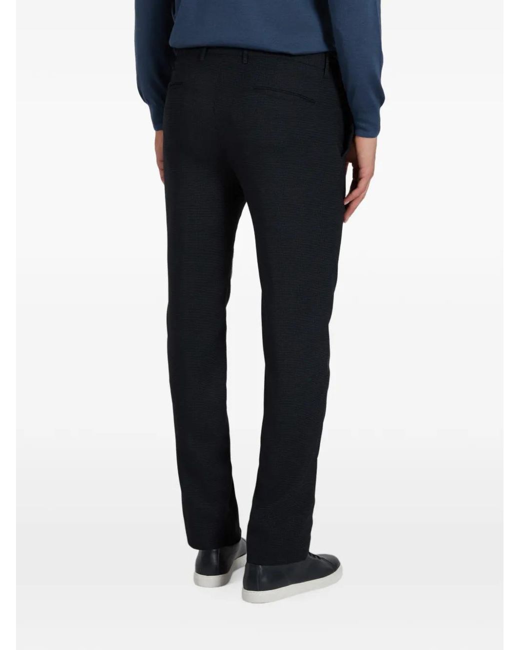 Slowear Blue Stretch-Wool Trousers for men