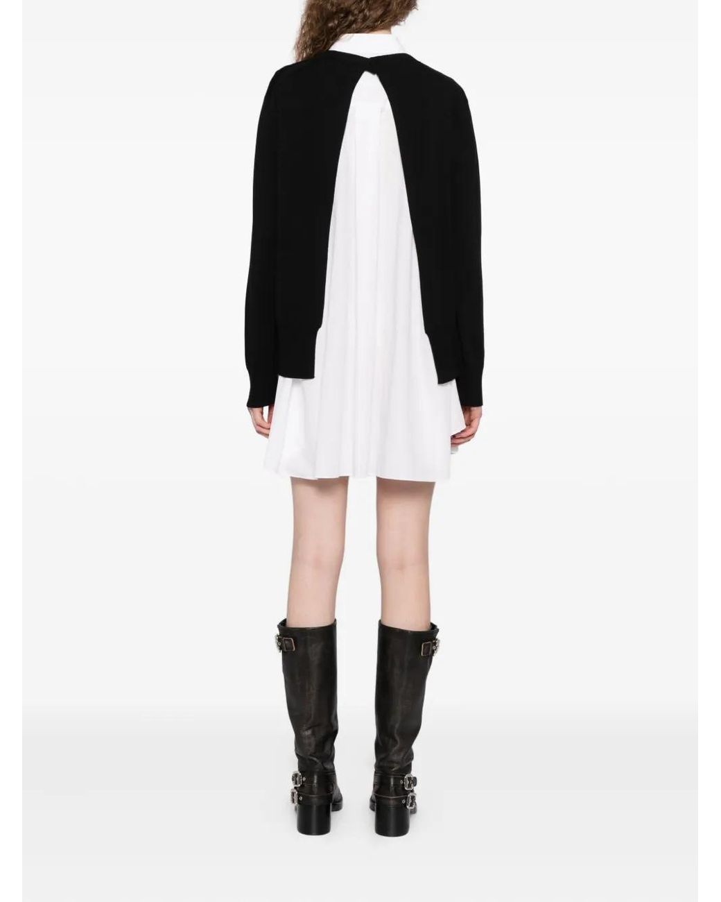 Sacai Black Classic Collar Shirt Dress