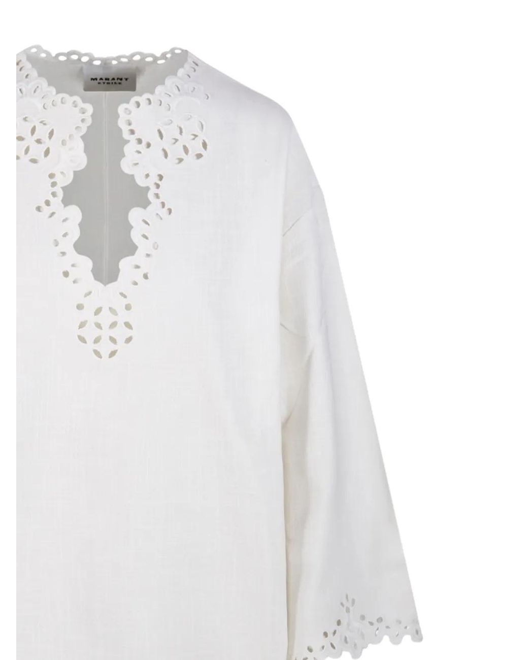 Isabel Marant White Tunique À Bords Festonnés