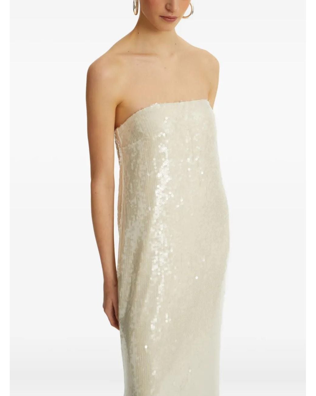 ROTATE BIRGER CHRISTENSEN White Sequin Maxi Dress
