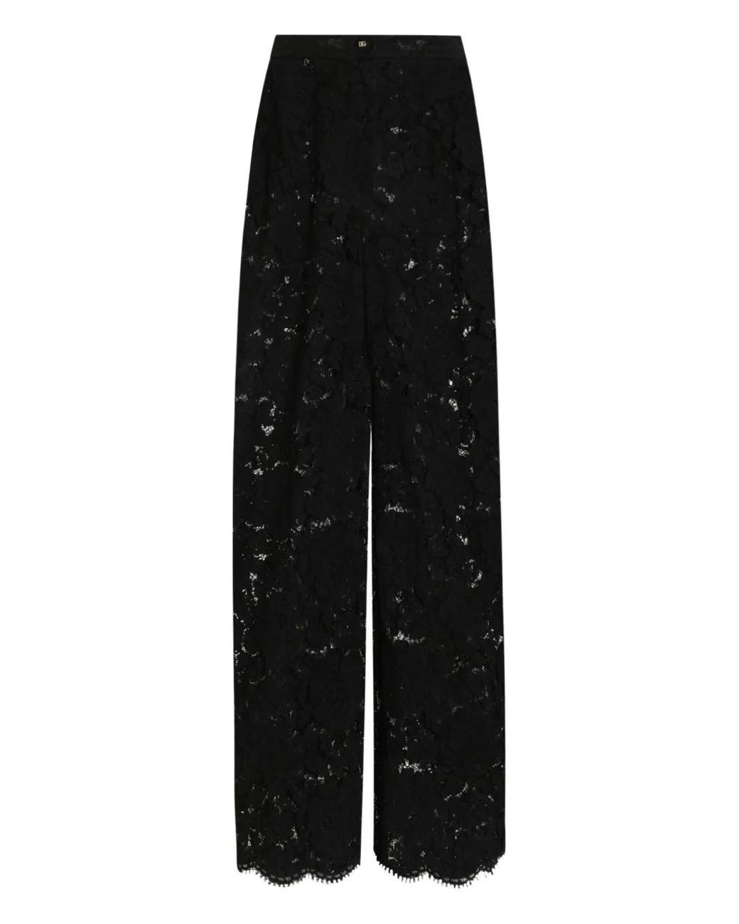 Dolce & Gabbana Black Dna Lace-Detailing Trousers