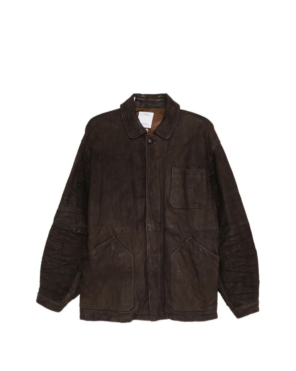 Visvim Black Suede-Finish Leather Jacket for men