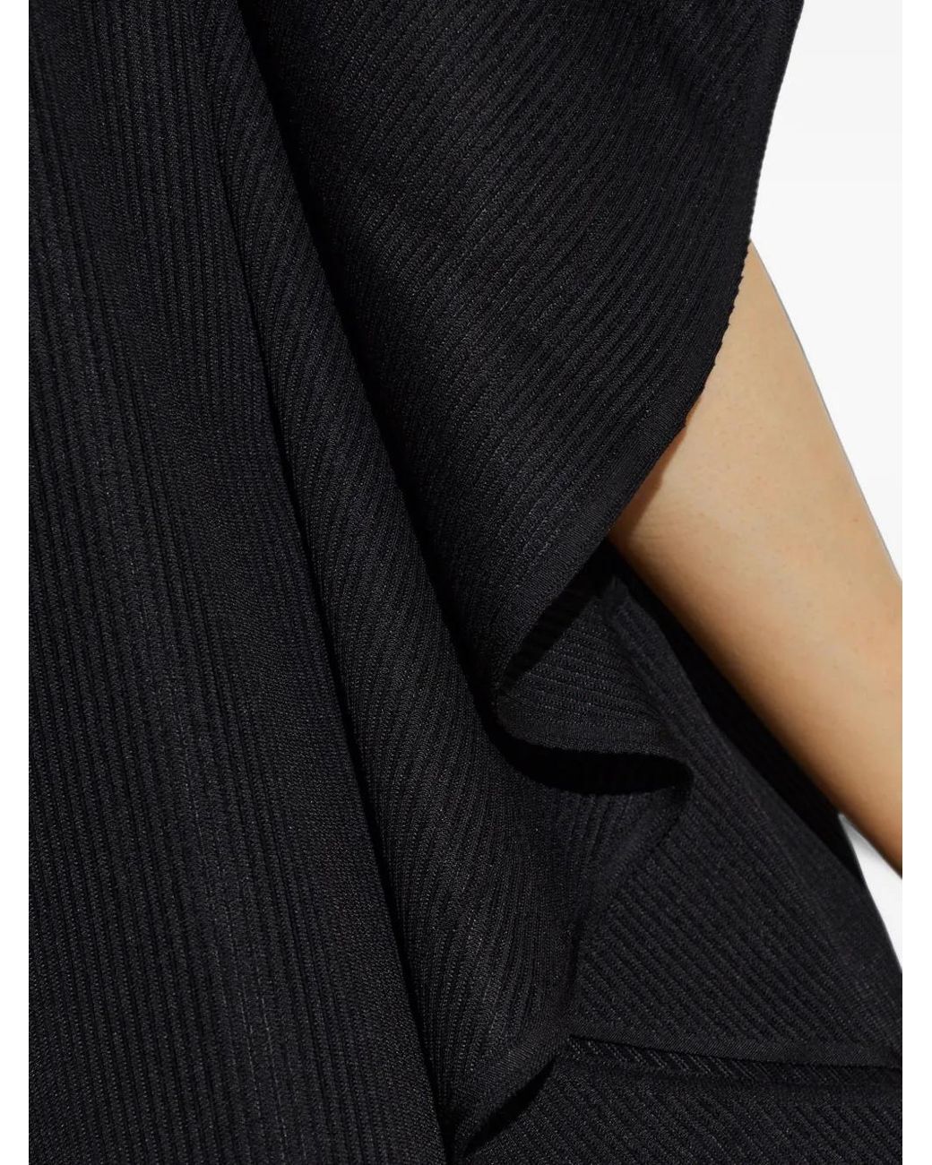 Pleats Please Issey Miyake Black A-Poc Slice Pleated Ruffled Top