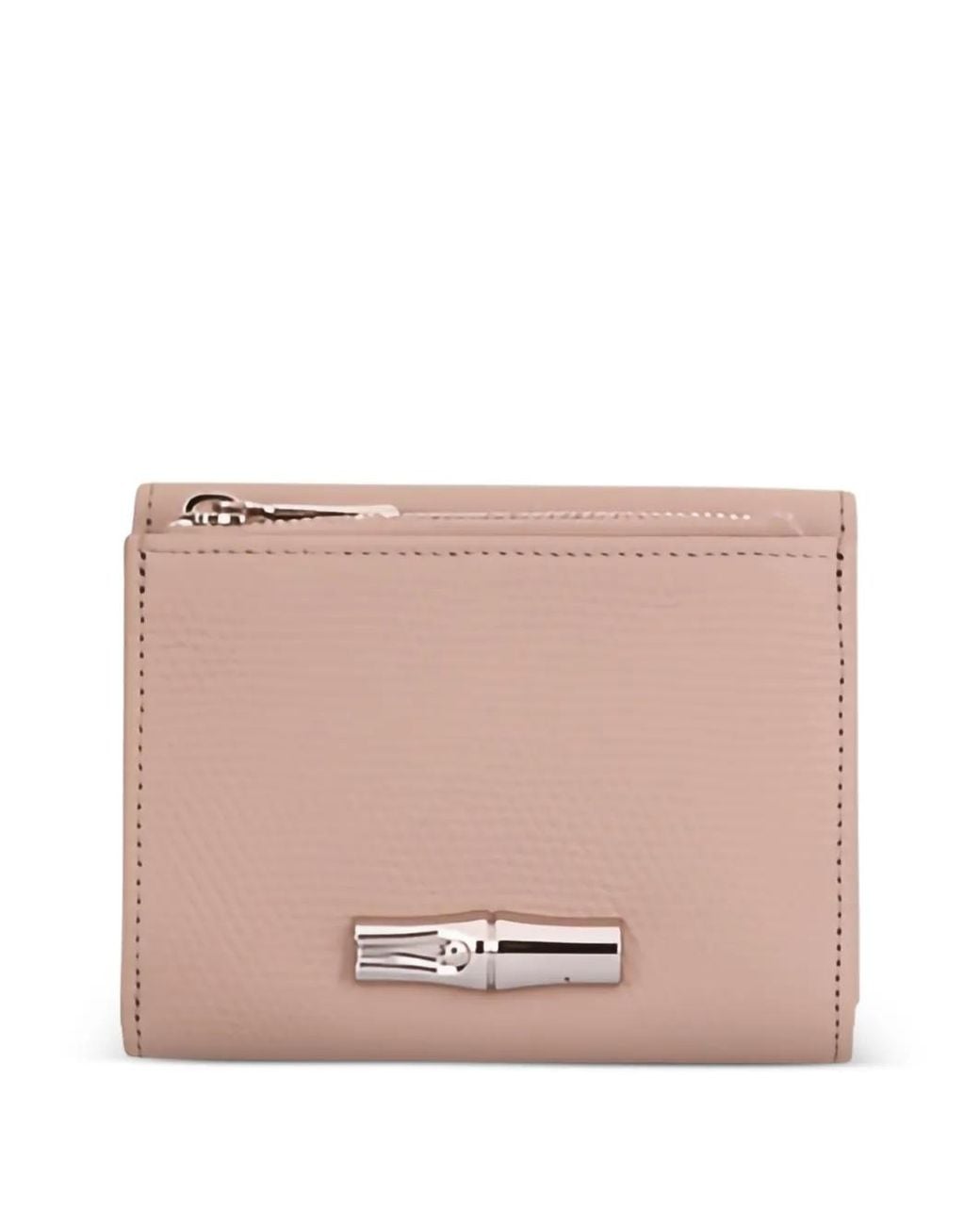 Longchamp Pink Le Roseau Compact Wallet