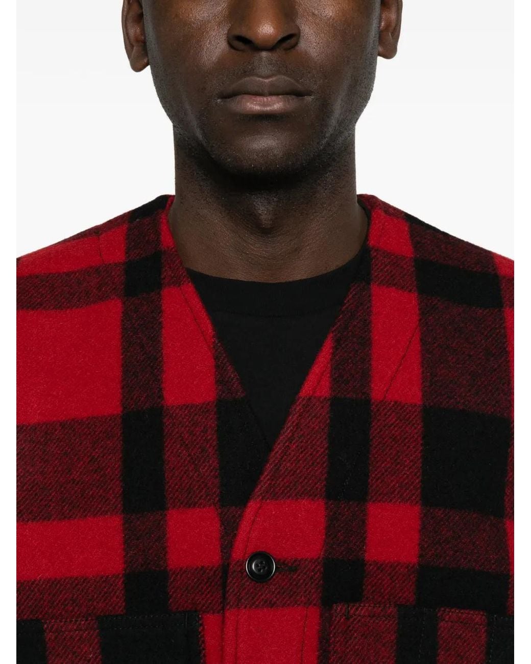 Filson Red Check-Pattern Gilet