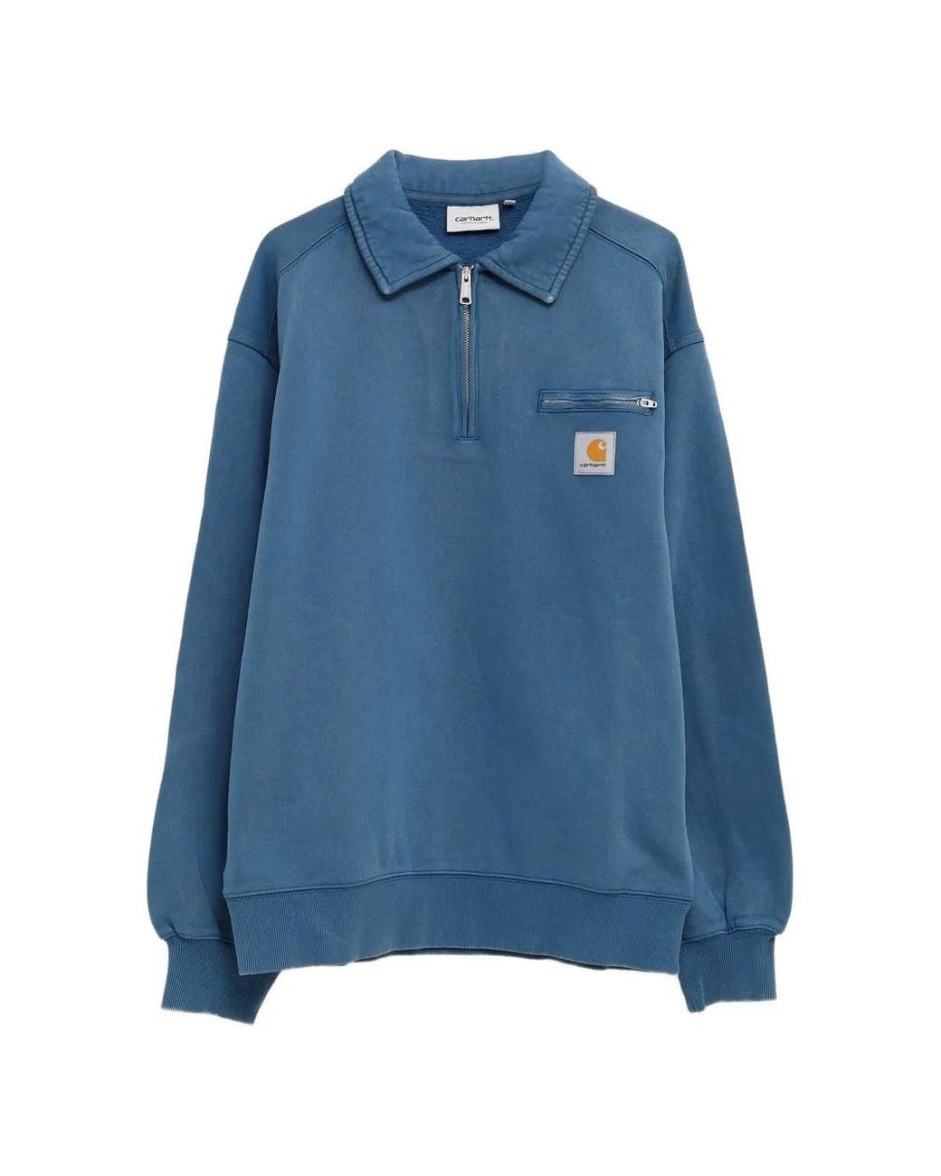 Carhartt Blue Half Zip Detroit Sweatshirt for men