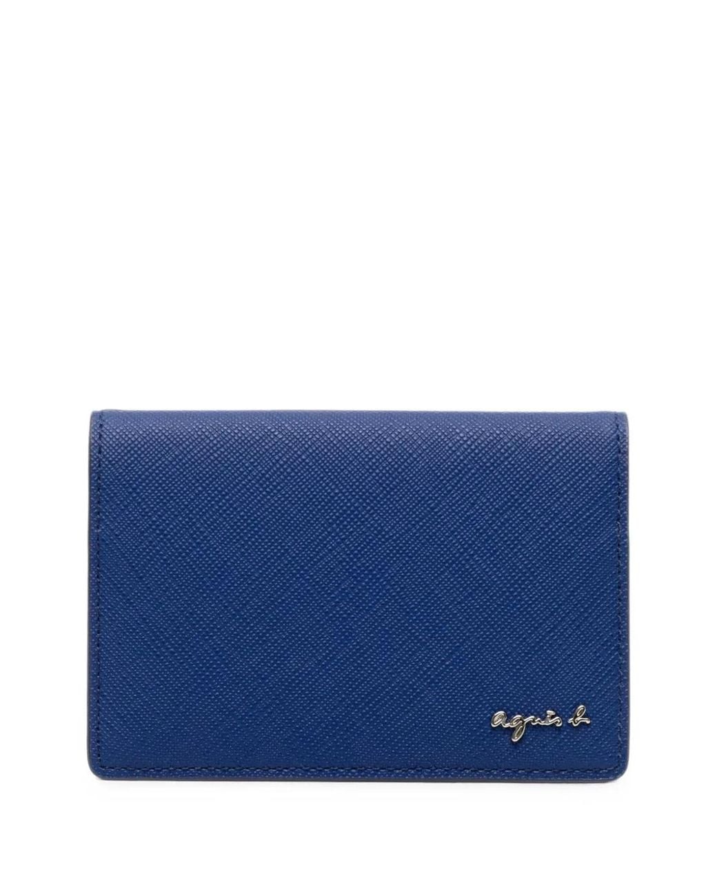 Agnes B. Blue Leather Cardholder for men