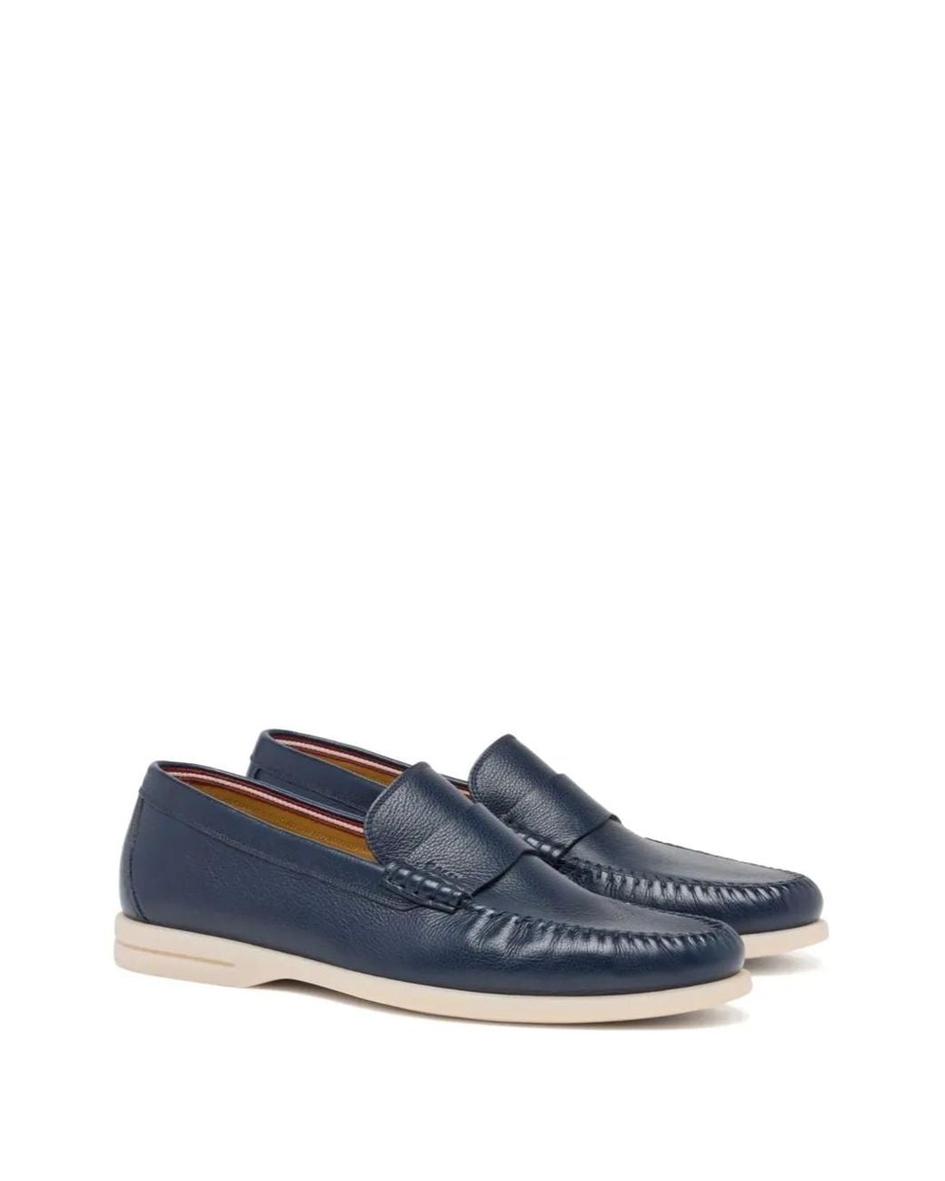 Bally Blue Grainy-Leather Loafers for men
