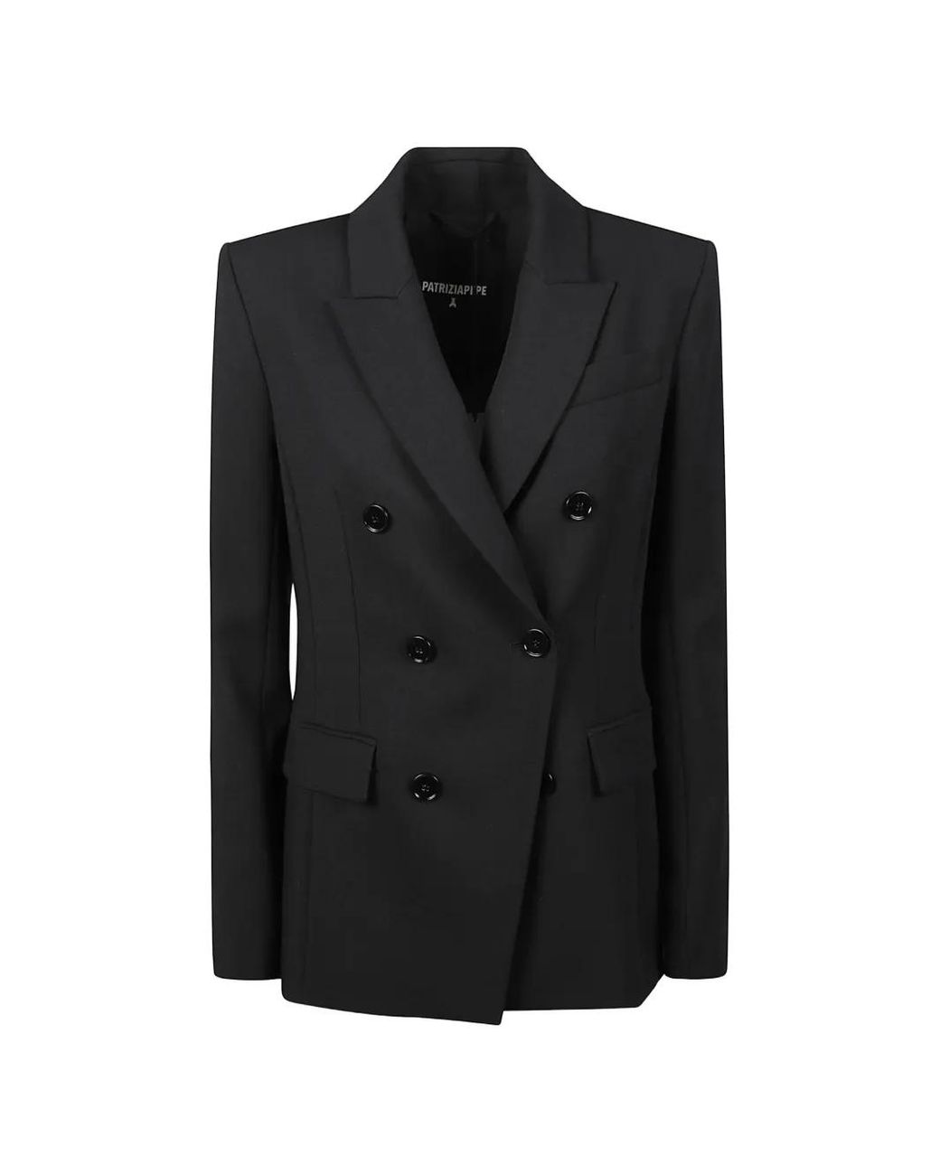 Patrizia Pepe Black Double-Breasted Blazer