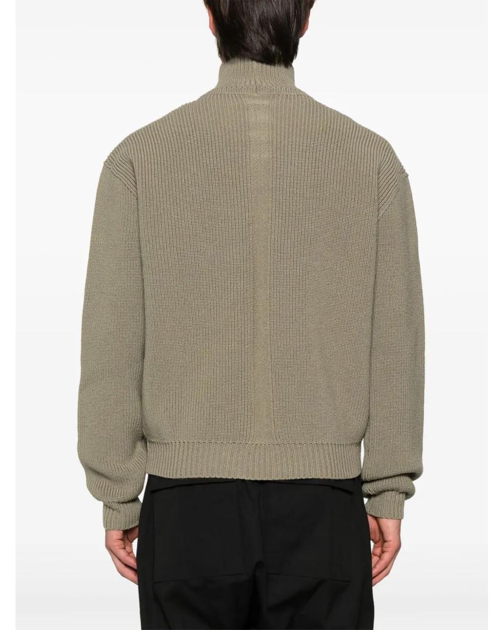 Rick Owens Gray Roll-Neck Virgin-Wool Jumper for men