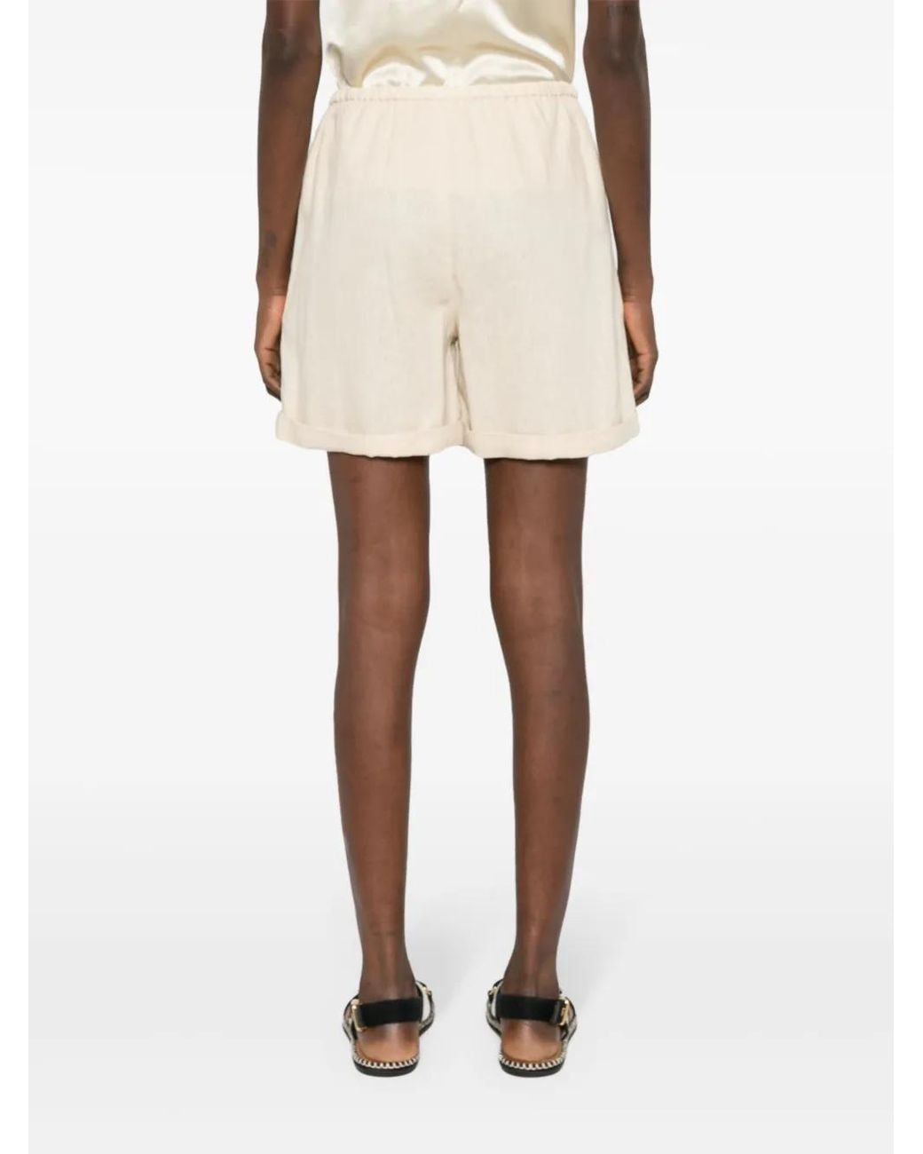 By Malene Birger Natural Josea Slub-Texture Shorts