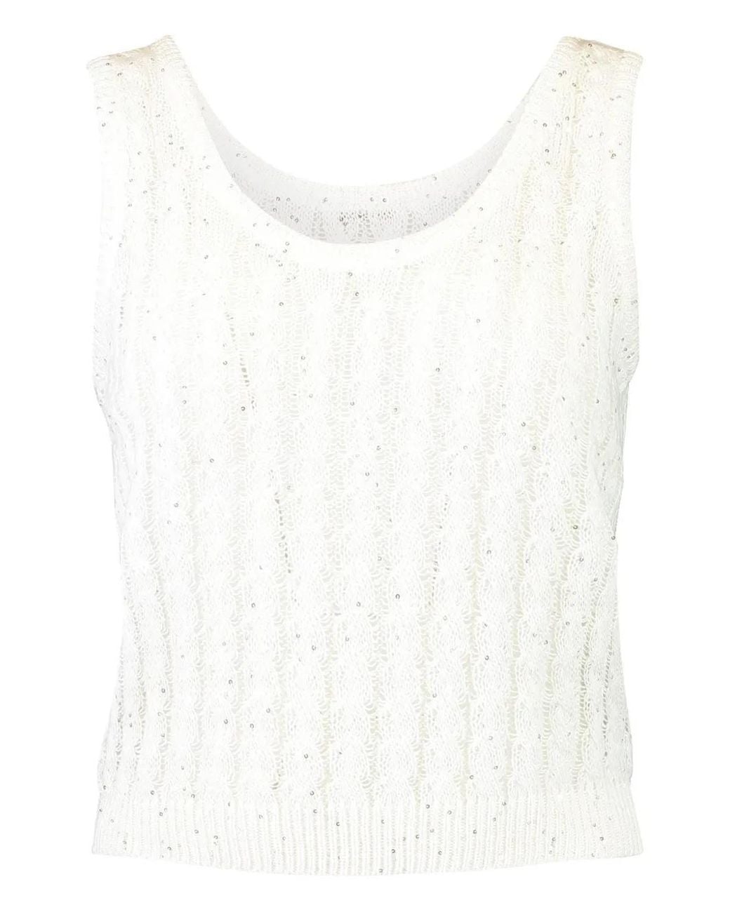 Brunello Cucinelli White Knitted Vest