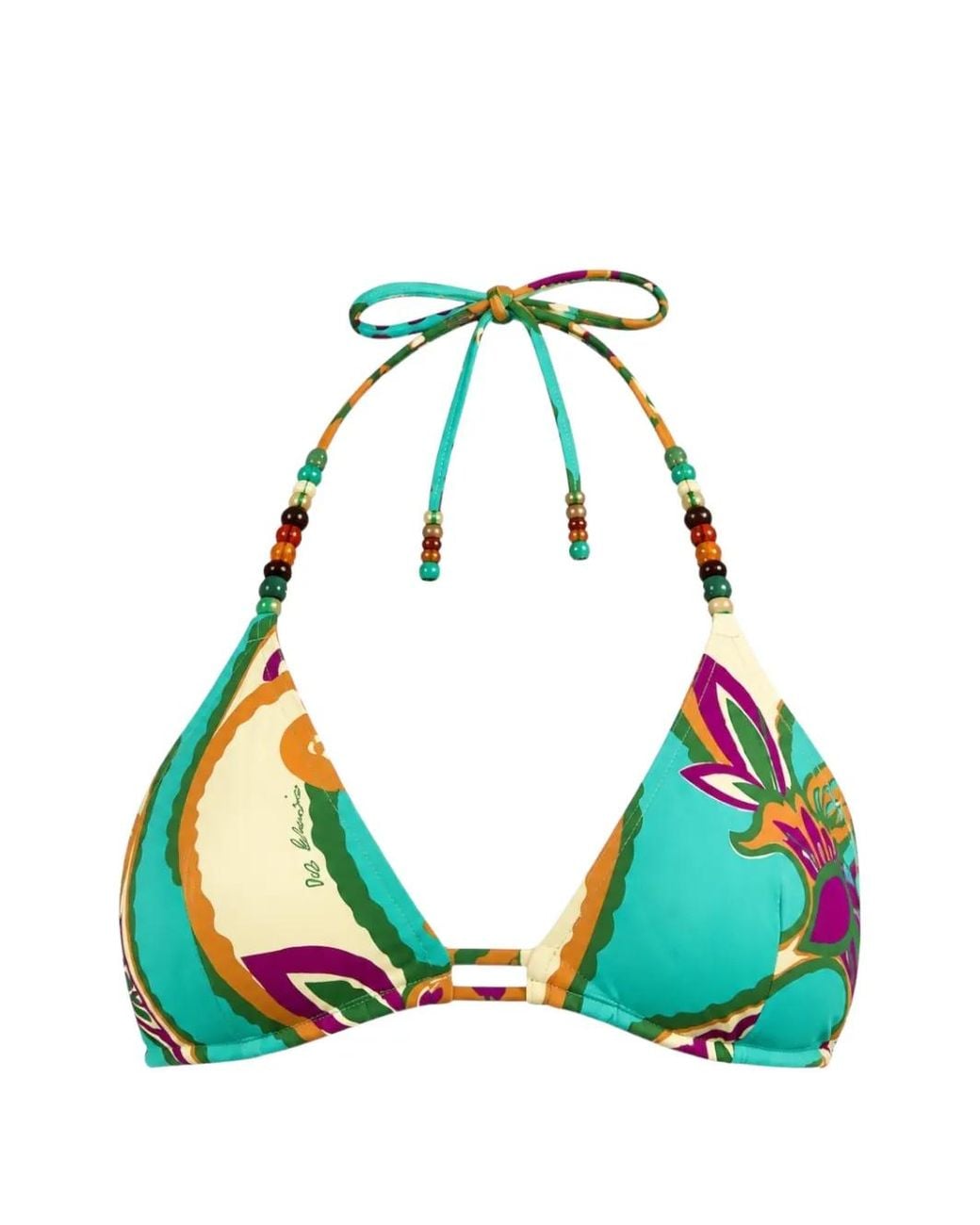 Miss Bikini Green Bead-Embellished Bikini Top