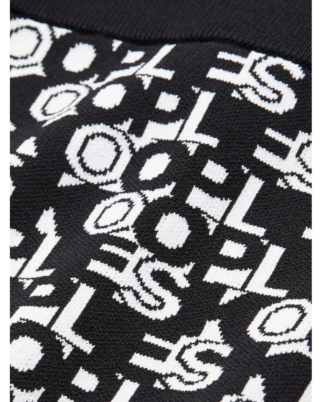 The Kooples Black Logo-Pattern Knitted Mini Skirt